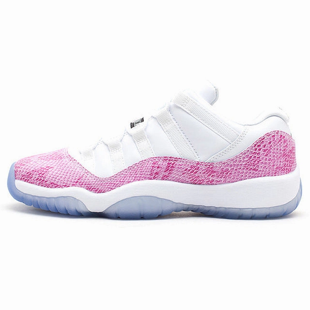Cheap Performance Basketball Shoes Nike Air Jordan 11 Retro Low "Snake" Women's Basketball Shoes, White & Pink, Shock-absorbing Non-slip Wear Resistant 580521 108