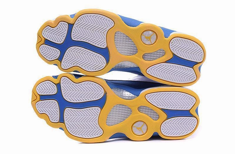 Hyperdunk 2010 Basketball Shoes Nike Air Jordan Men 13 Retro White/Blue/Yellow Basketball Men