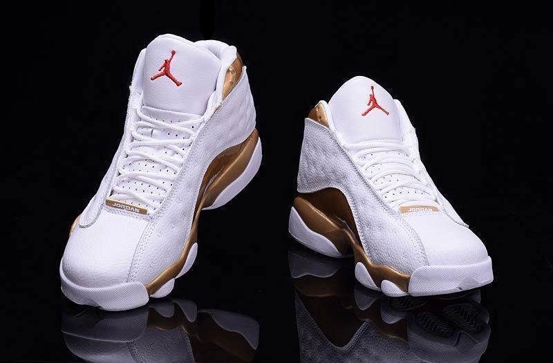 Winners Basketball Shoes Nike Air Jordan Men 13 Retro White/Gold Basketball Men