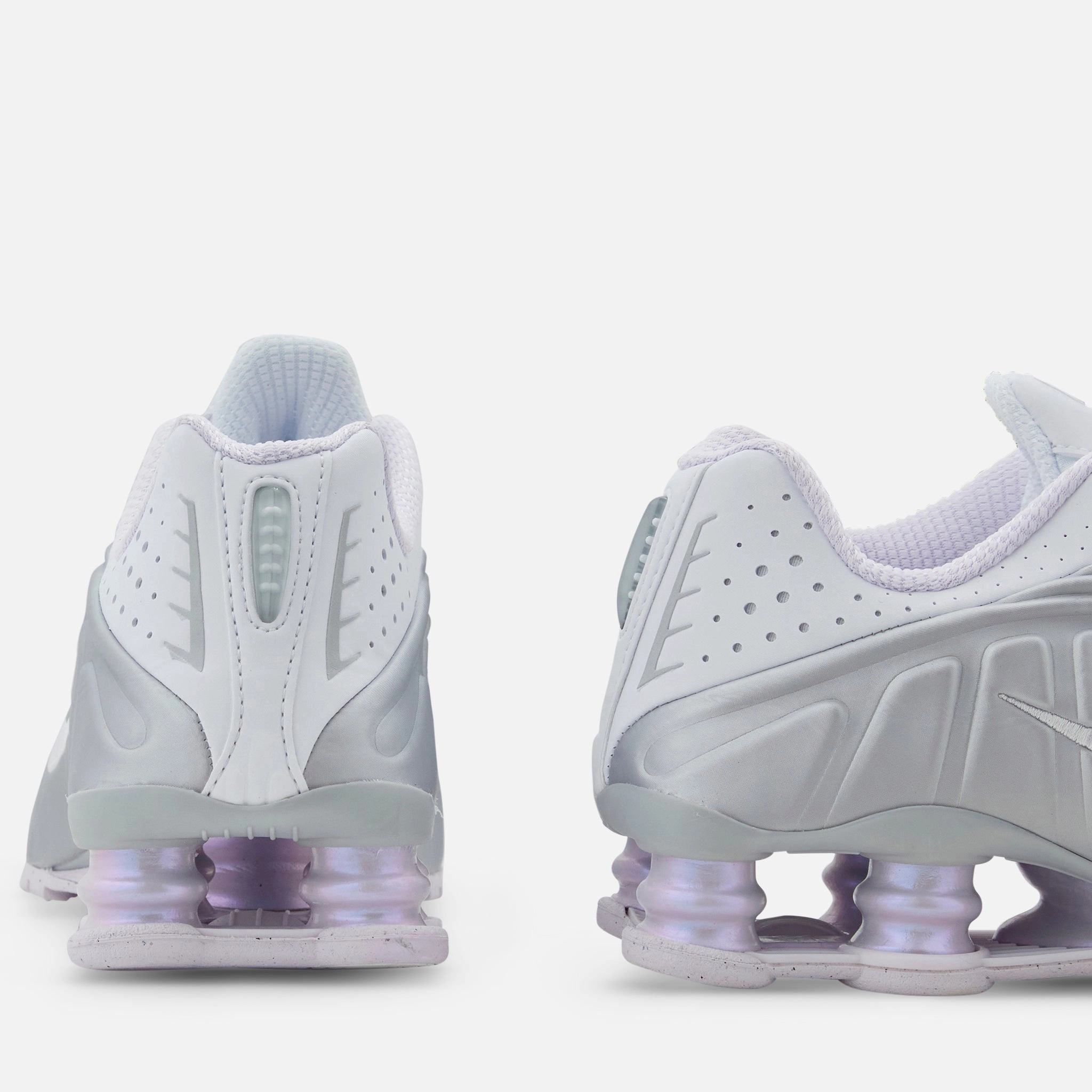 Lakers Shoes Nike Women's Shox R4 White | Barely Grape | MTLC Platinum