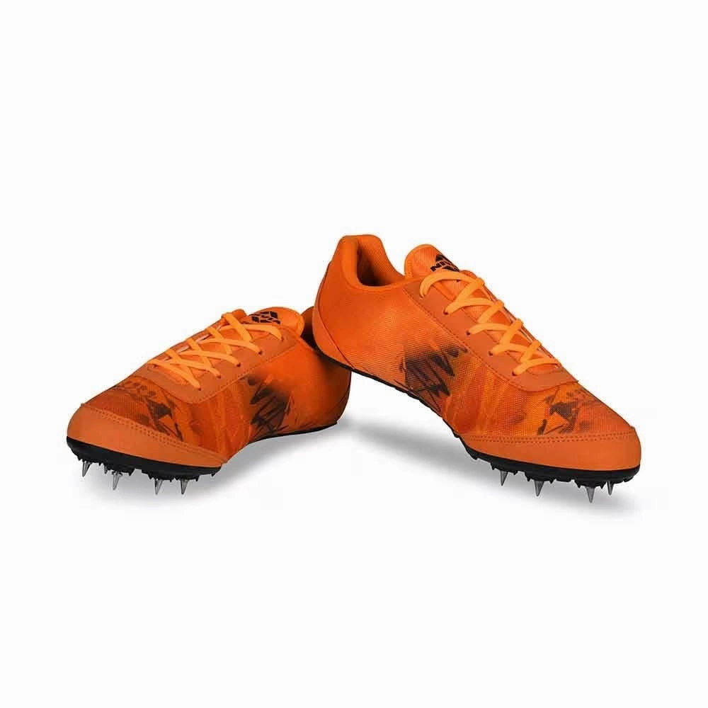 Initiator Running Shoes NIVIA Zion-1 Spikes Running Athletic Shoes for Men (Orange)