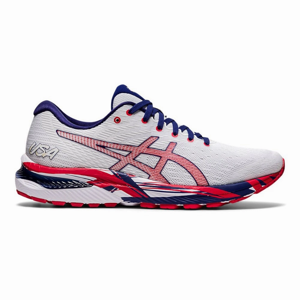 Asics Shoes For Road Running Men's Asics Gel-Cumulus 22, White/Classic RED, 10.5 D Medium