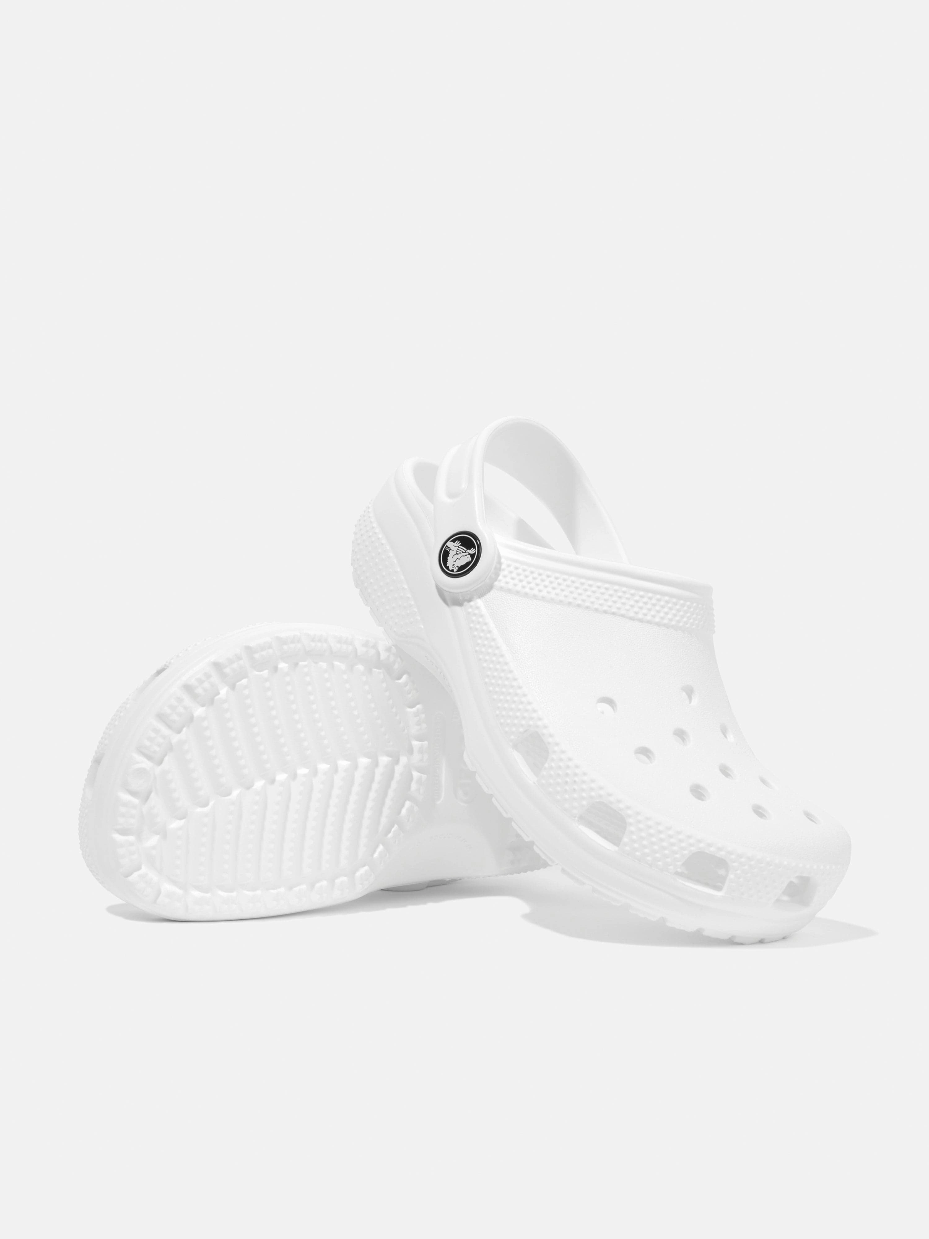 Peep Toe Wooden Clogs Crocs Kids Classic Clog in White