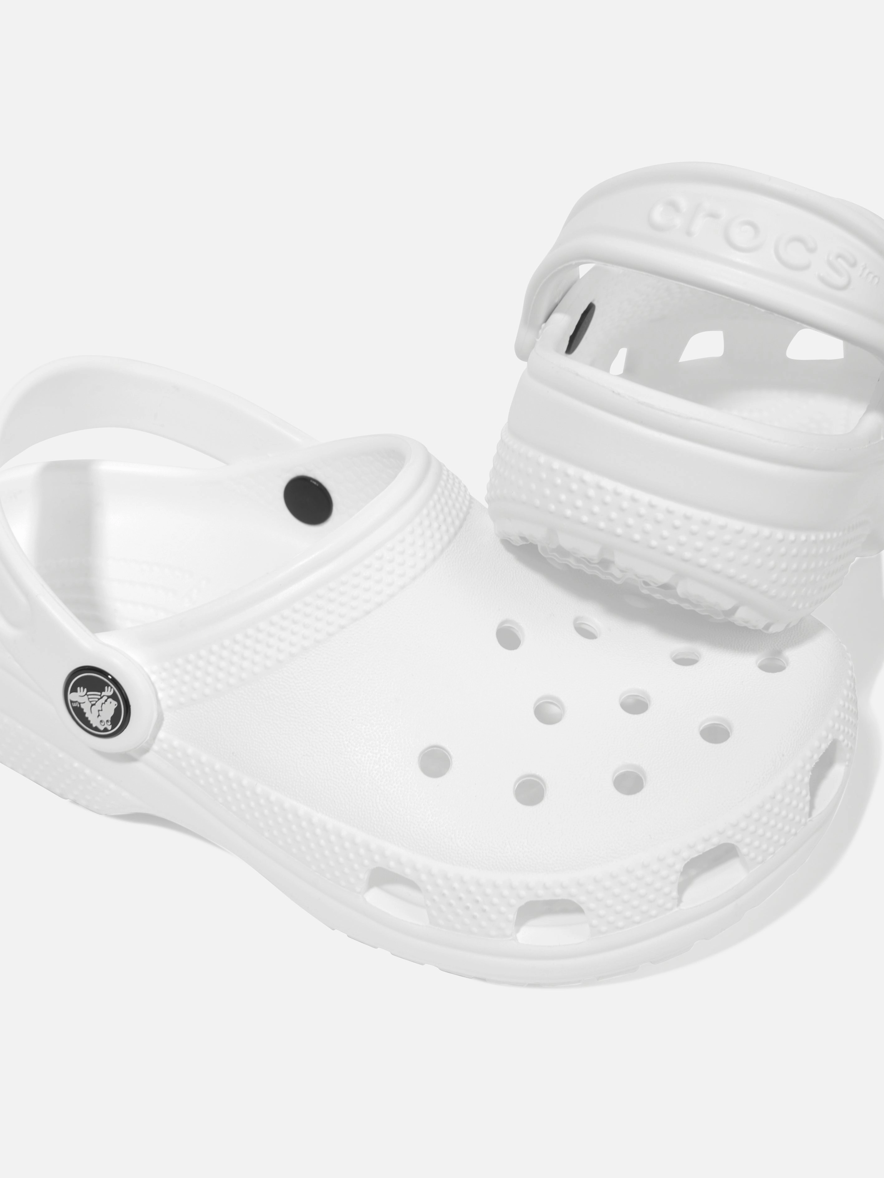 Low Heel Clogs With Strap Crocs Kids Classic Clog in White