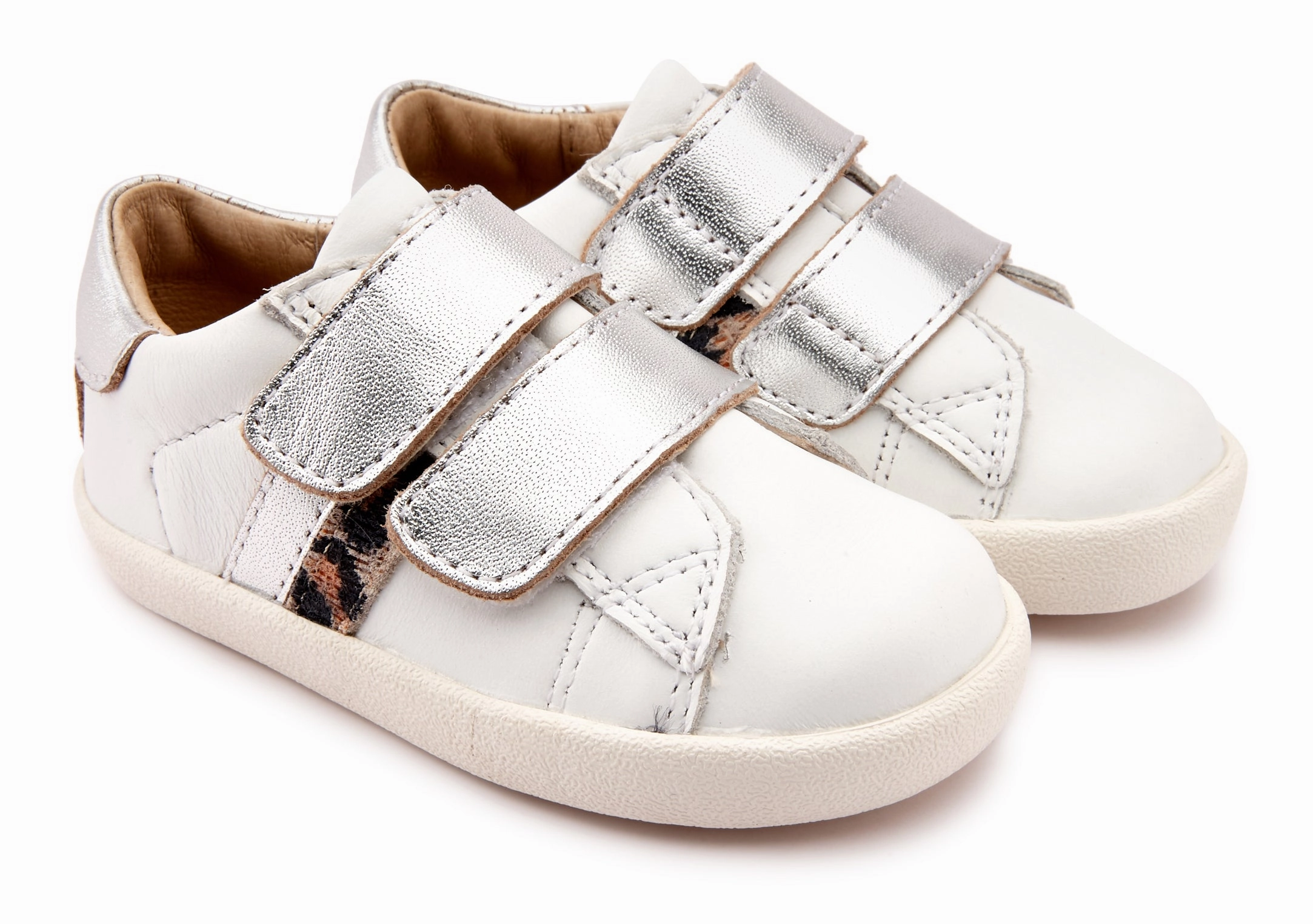 Old Soles Girl's 5068 Sport Glam Sneakers - Snow/Silver/Kitten Snow Boots Vibram