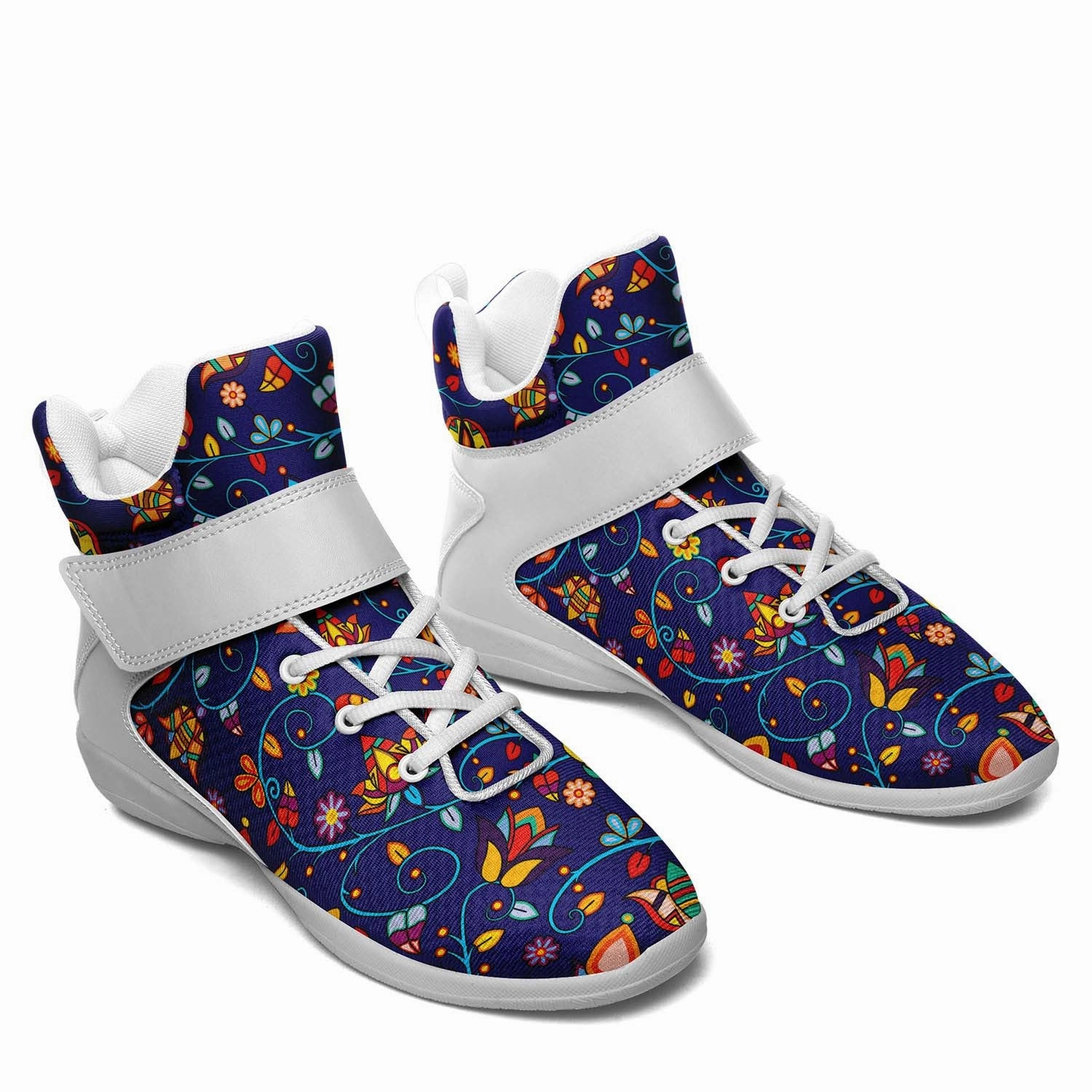 Thorny Path Blue Ipottaa Basketball / Sport High Top Shoes - White Sole Resonator Mid Basketball Shoes