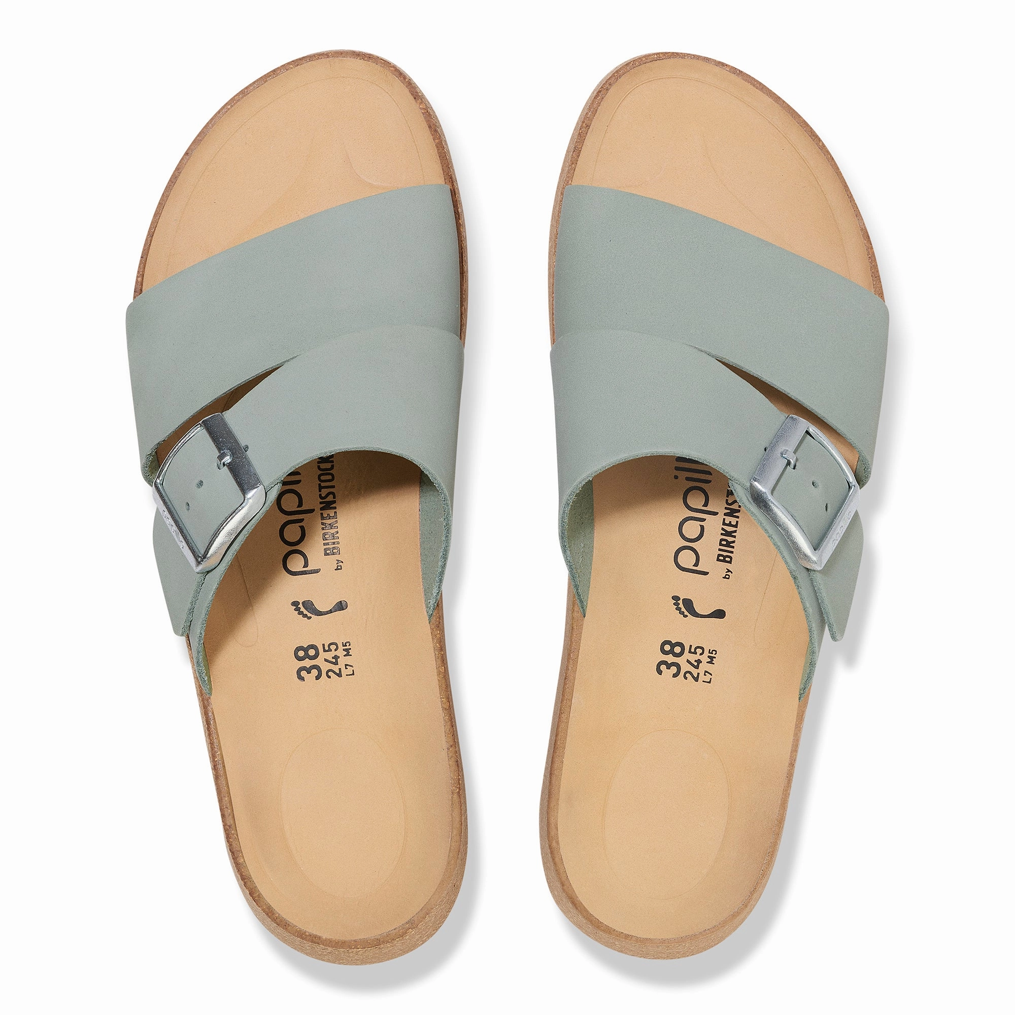 Papillio Almina pure sage nubuck by Birkenstock Arizona Eva