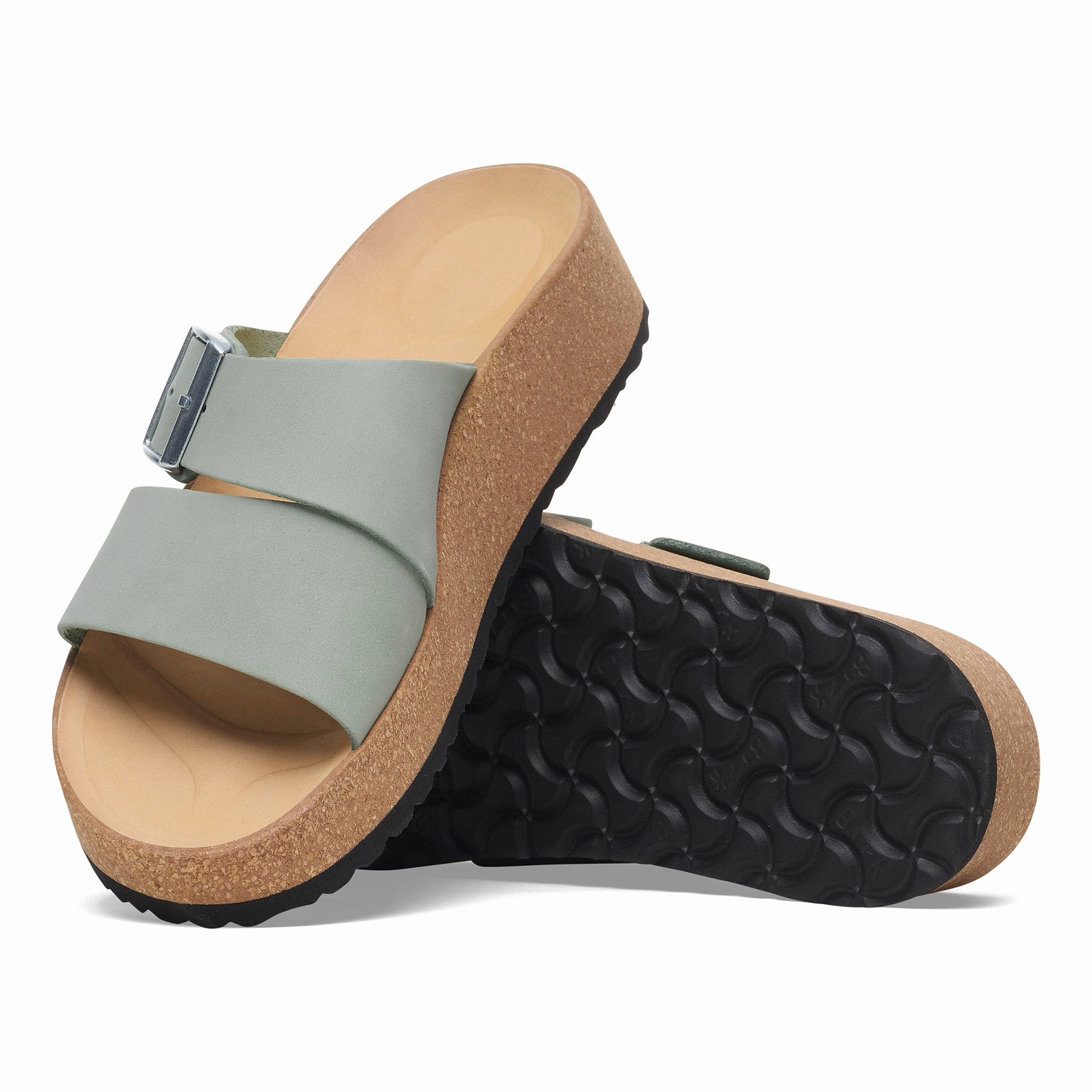 Platform Sandals Papillio Almina pure sage nubuck by Birkenstock