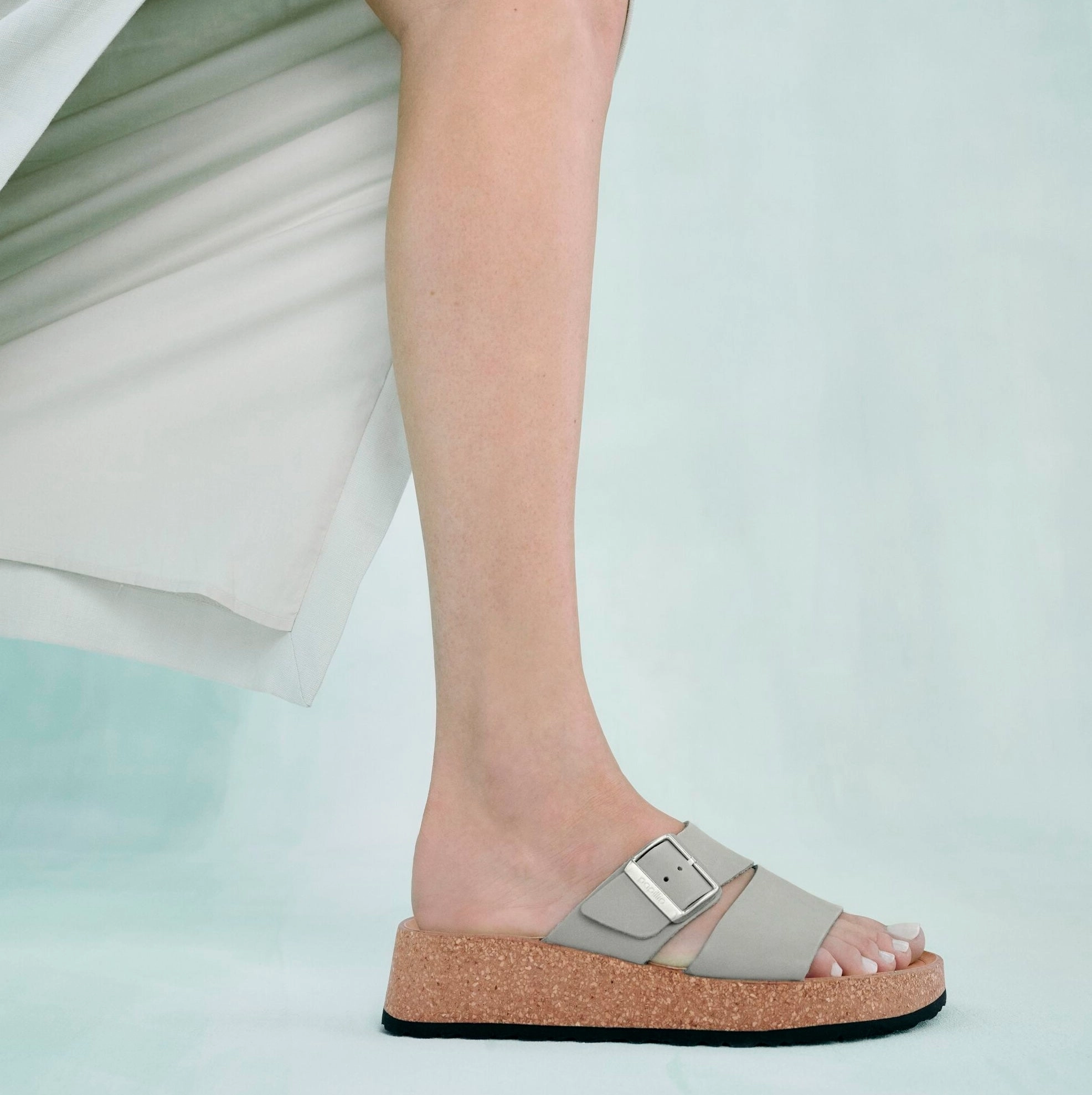 Papillio Almina pure sage nubuck by Birkenstock Big Buckle
