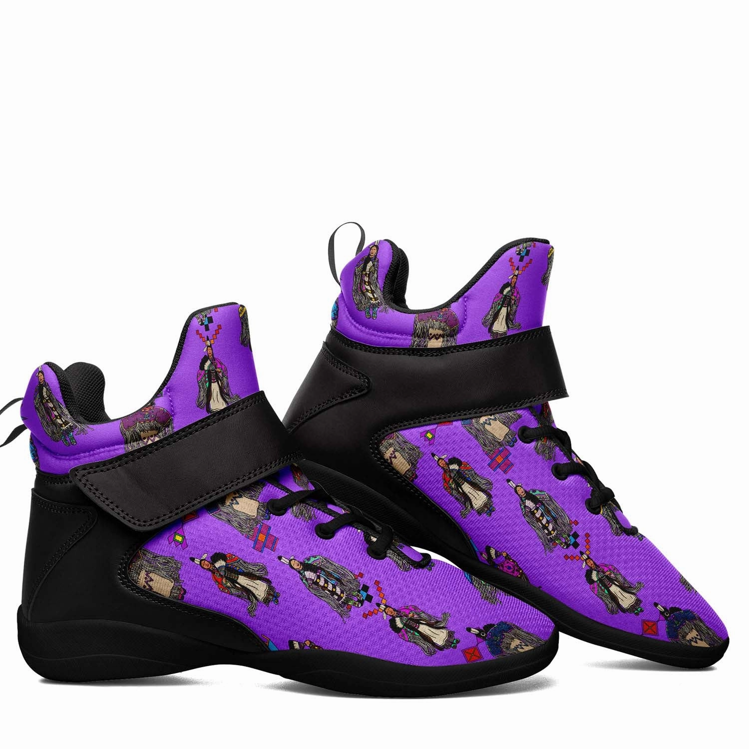Women's Tradish Dancers Purple Ipottaa Basketball / Sport High Top Shoes - Black Sole Curry Basketball Shoe