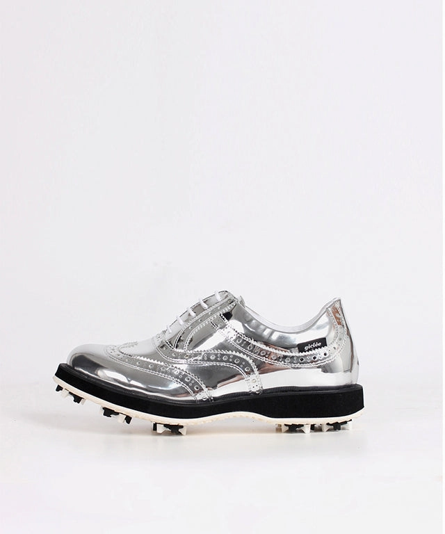 Giclee Unisex No.21 Premium Leather Golf Shoes - Silver