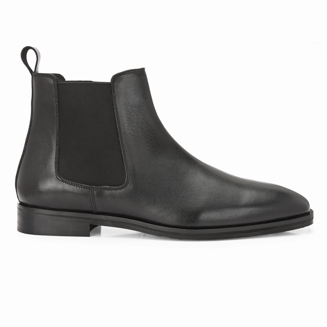 Handmade Crust Leather Black Chelsea Boots Wearing Chelsea Boots With Jeans