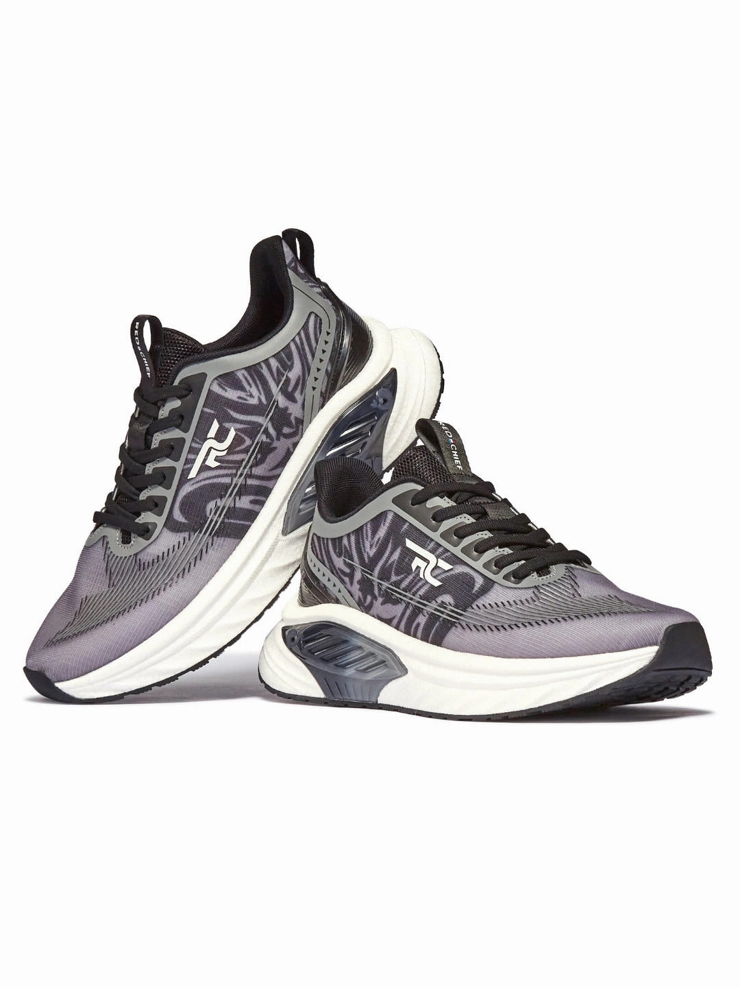 Good For Running And Lifting Red Chief Sports Black-Gray Running Shoes For Men R1708 F019