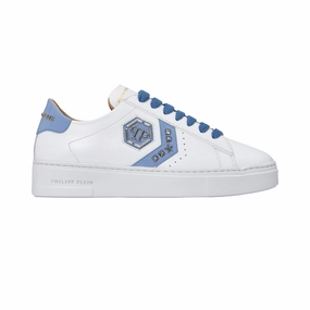 N Sneakers Philipp Plein Women's White & Blue Low-Top Sneakers