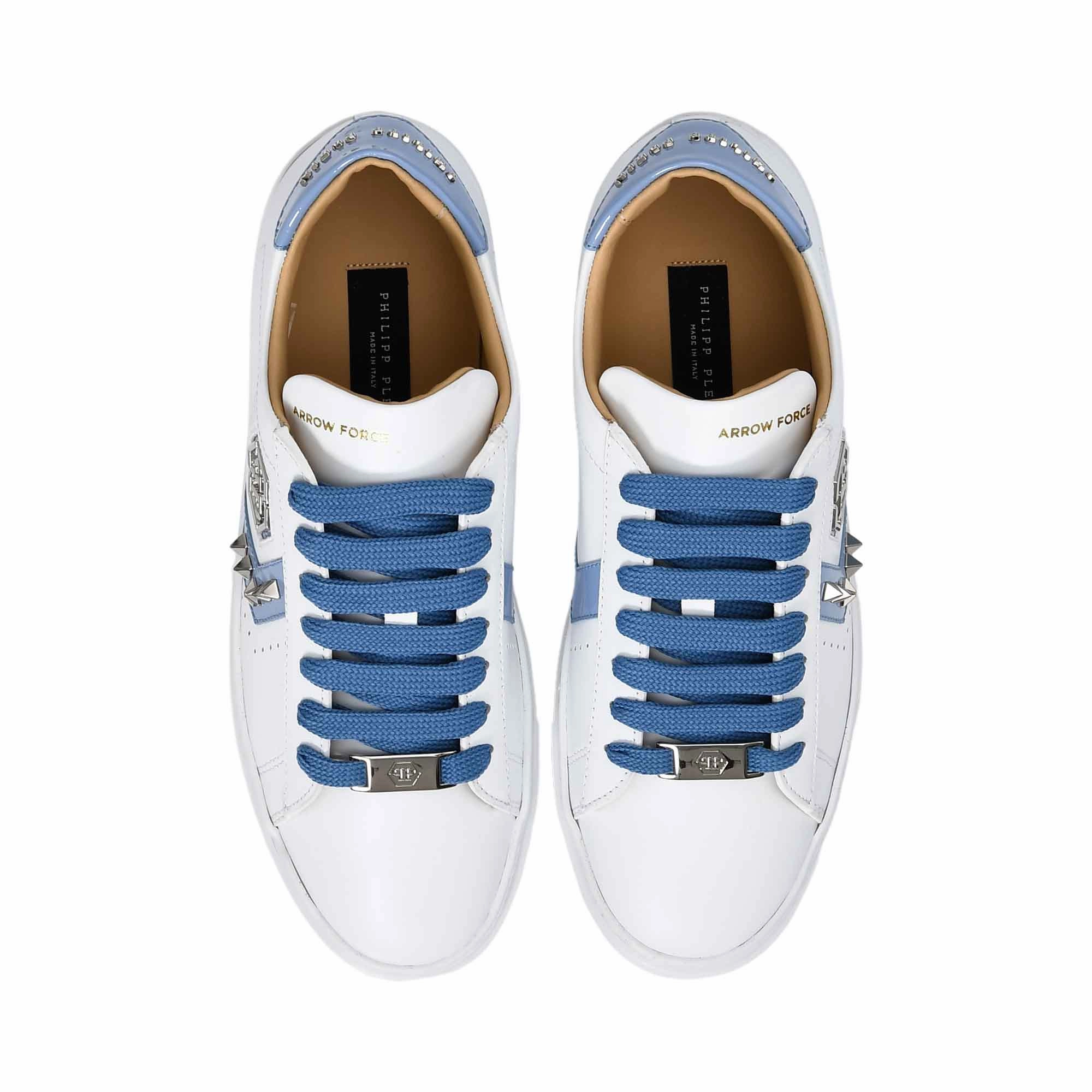 Air Raid Sneakers Philipp Plein Women's White & Blue Low-Top Sneakers