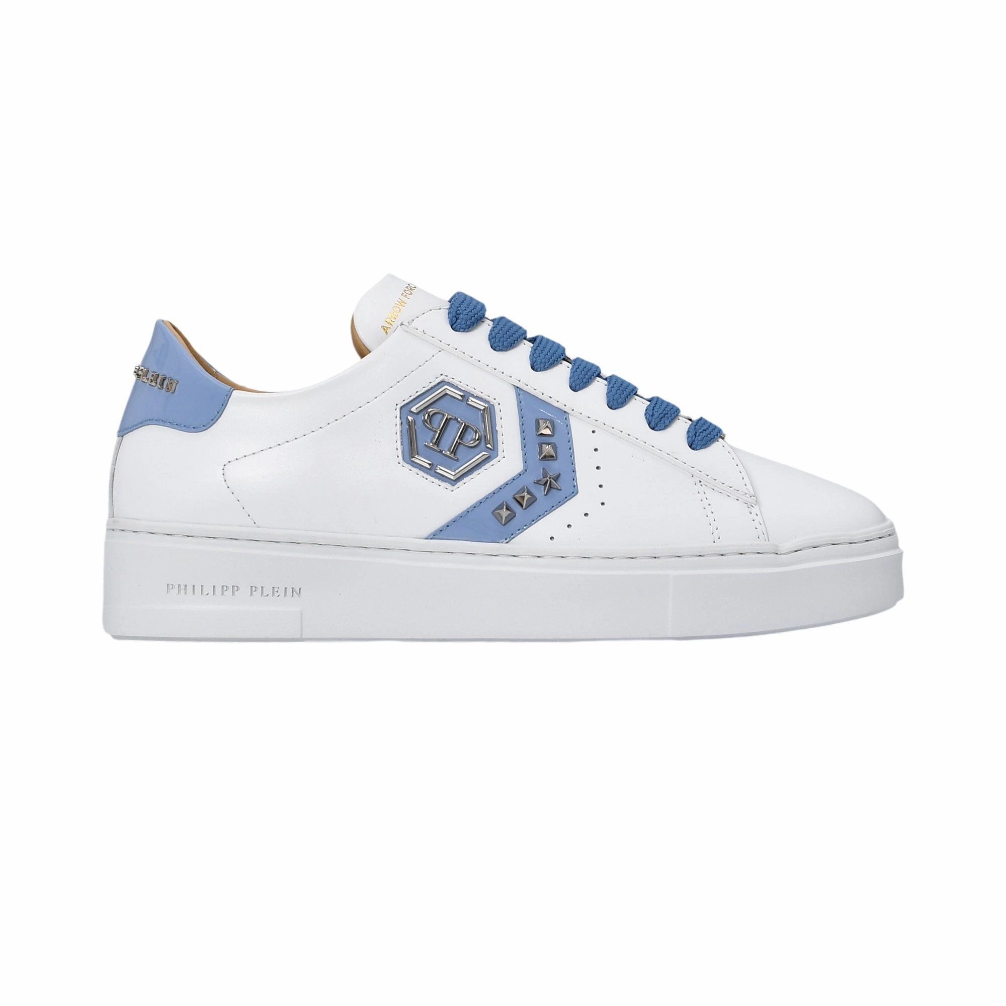 Y 3 Sneakers Philipp Plein Women's White & Blue Low-Top Sneakers