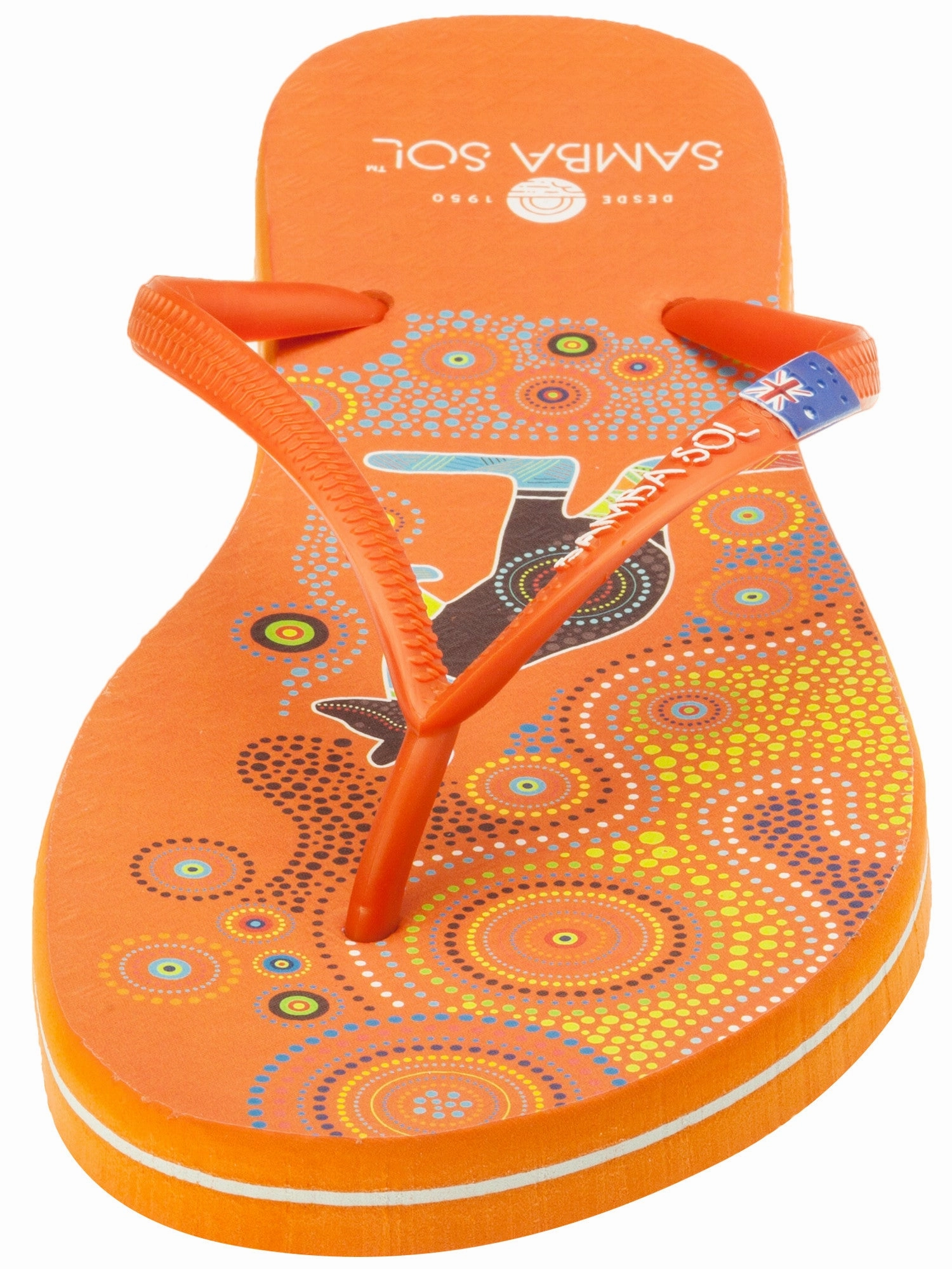 Samba Sol Men's Countries Collection Flip Flops - Australia Orange Best Flip Flops Pregnancy