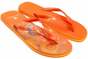 Samba Sol Men's Countries Collection Flip Flops - Australia Orange Uptempo Flip Flops