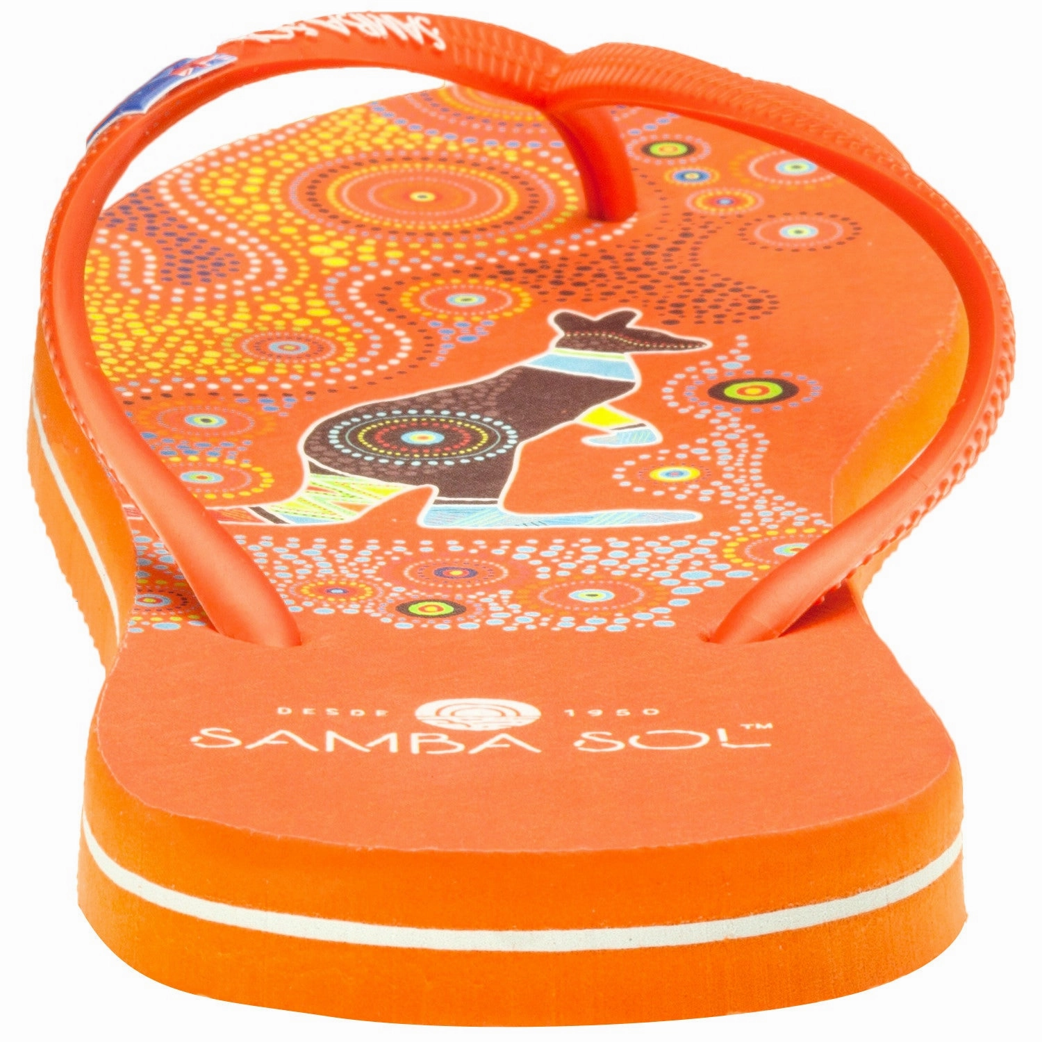 Samba Sol Men's Countries Collection Flip Flops - Australia Orange Ok Flip Flops