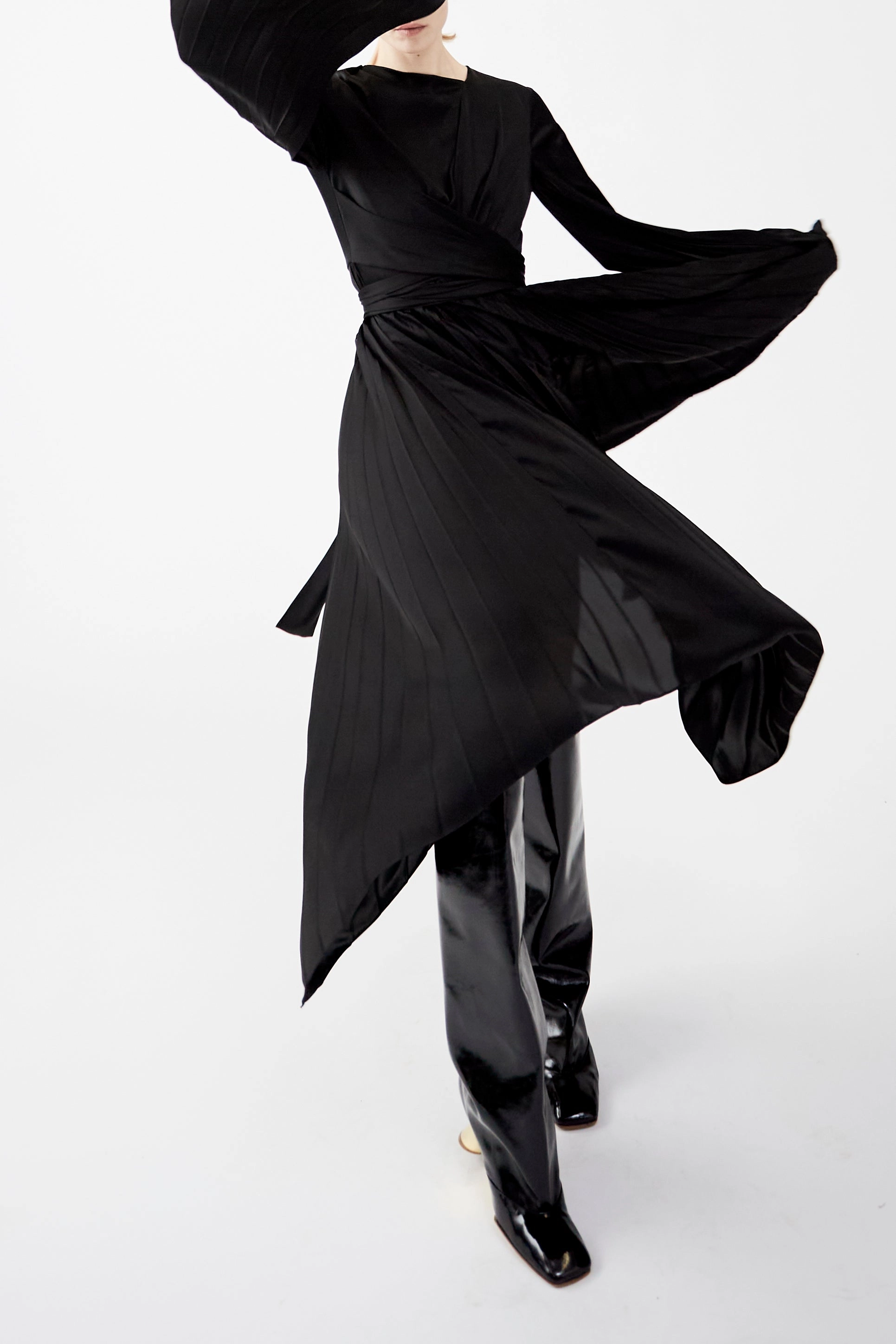 Christy High Boot With Silver And Gold Wedge Black Knee High Studded Combat Boots