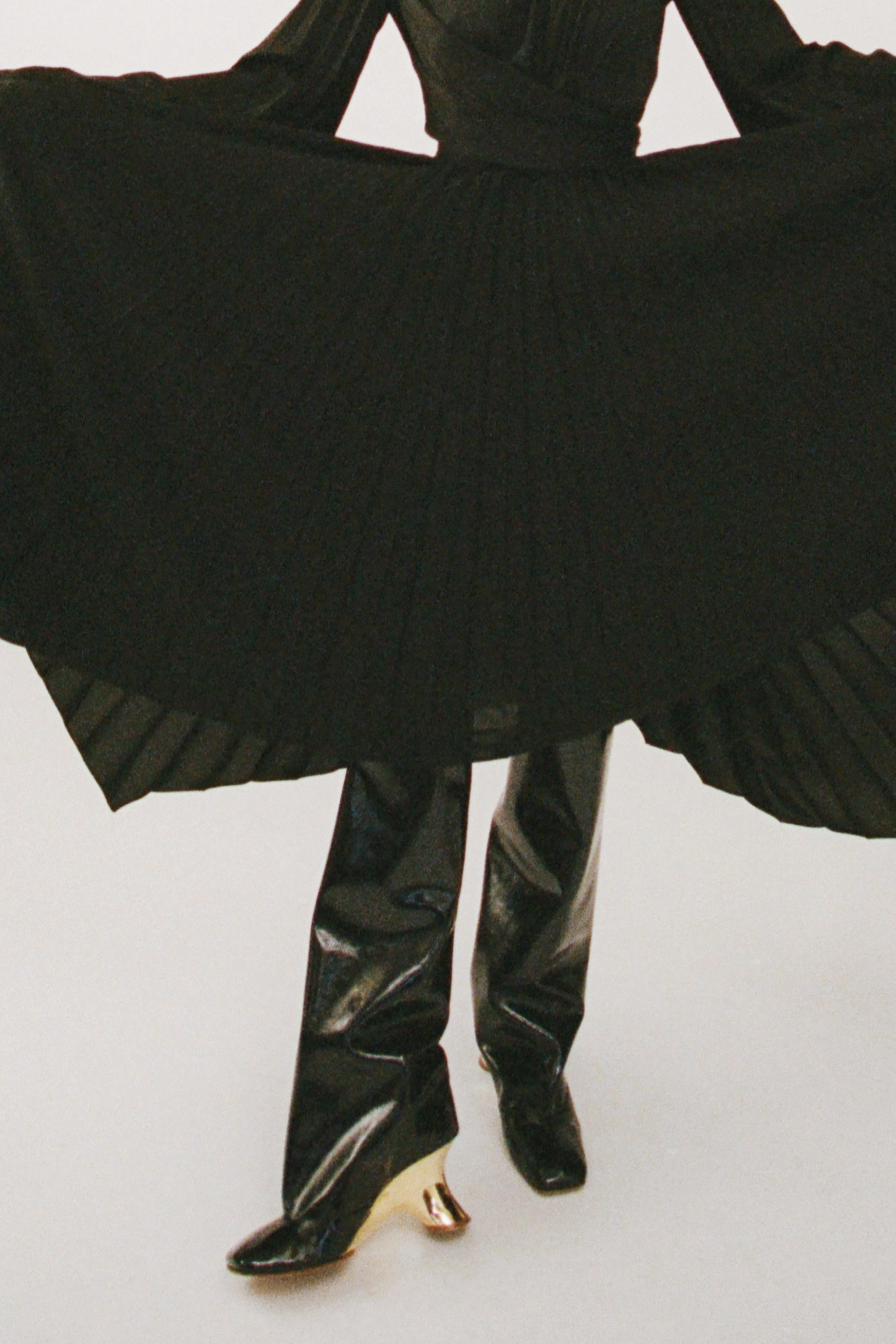 Christy High Boot With Silver And Gold Wedge Black Knee High Boots Keep Falling Down