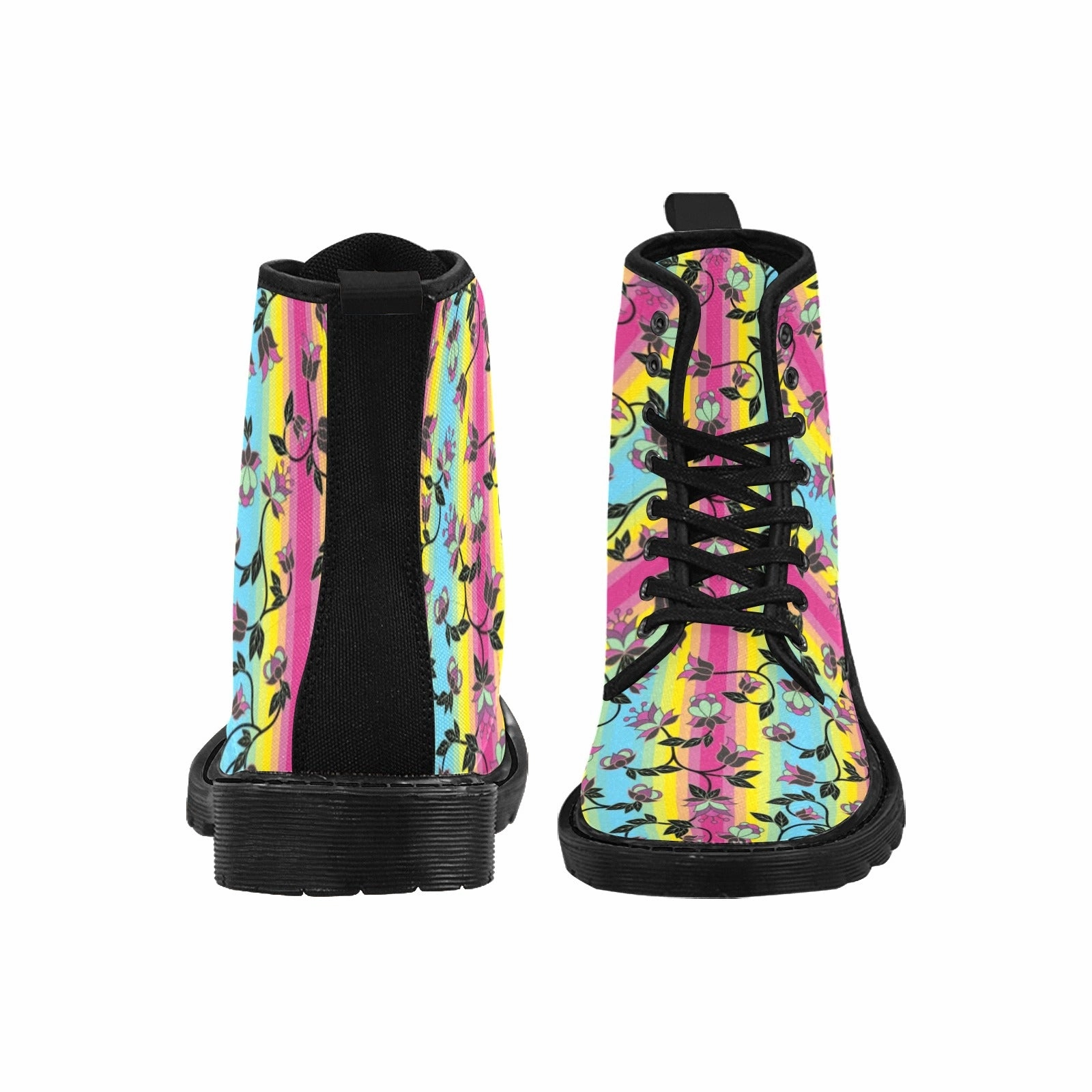 Powwow Carnival Boots for Women (Black) Socks And Combat Boots