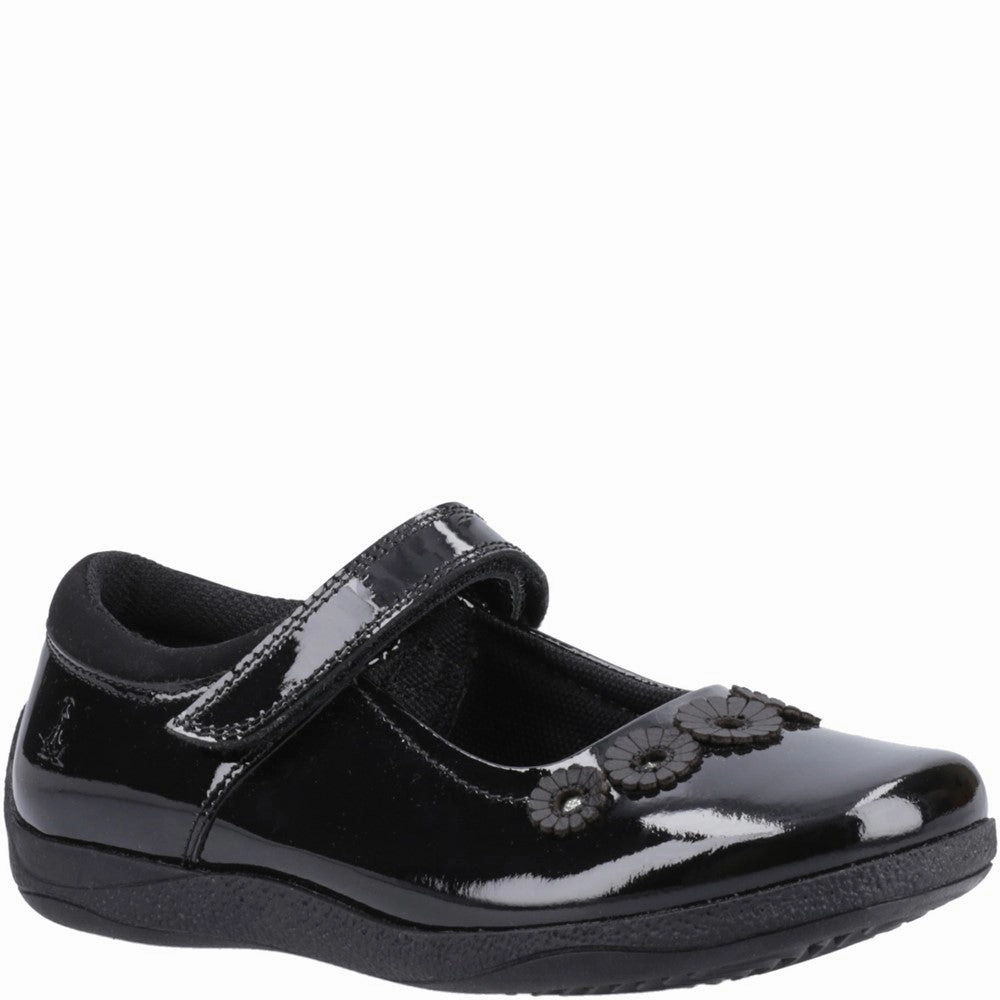Black Christina Patent Senior School Shoes Athletech Mary Jane Slip On Shoe