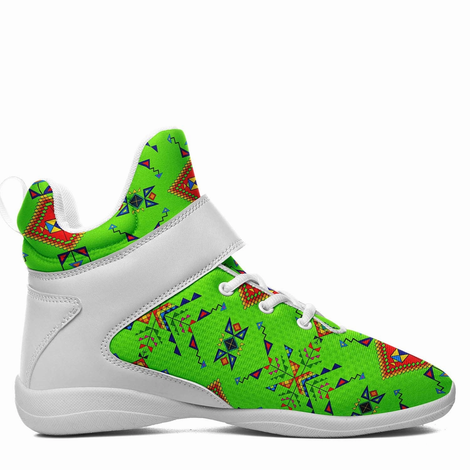 Basketball Shoes With Best Court Feel Buffalo Jump Neon Green Ipottaa Basketball / Sport High Top Shoes - White Sole