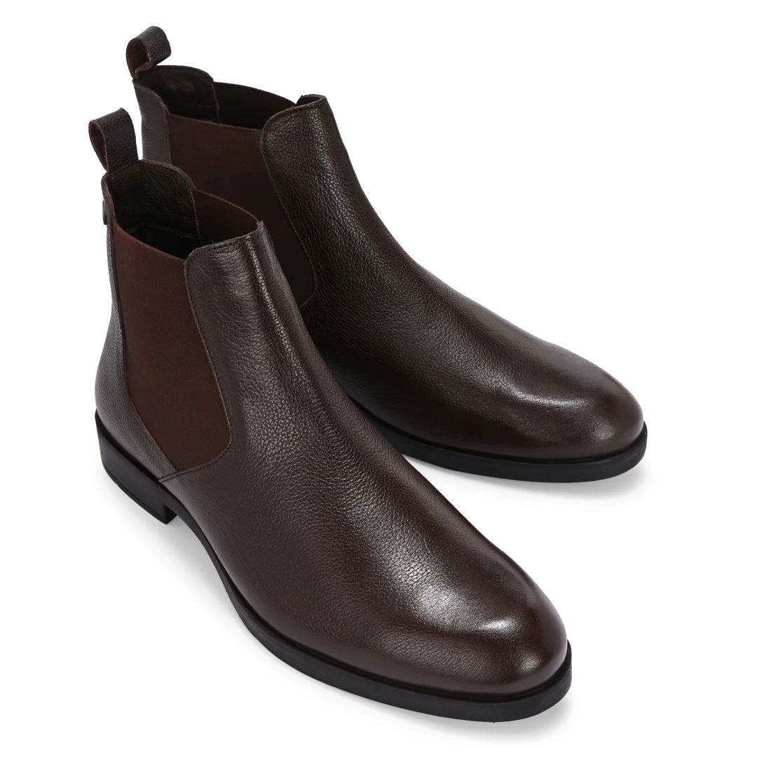 Premium Brown Leather Chelsea Boots for Men Taylor Shine Somerset Chelsea Boots