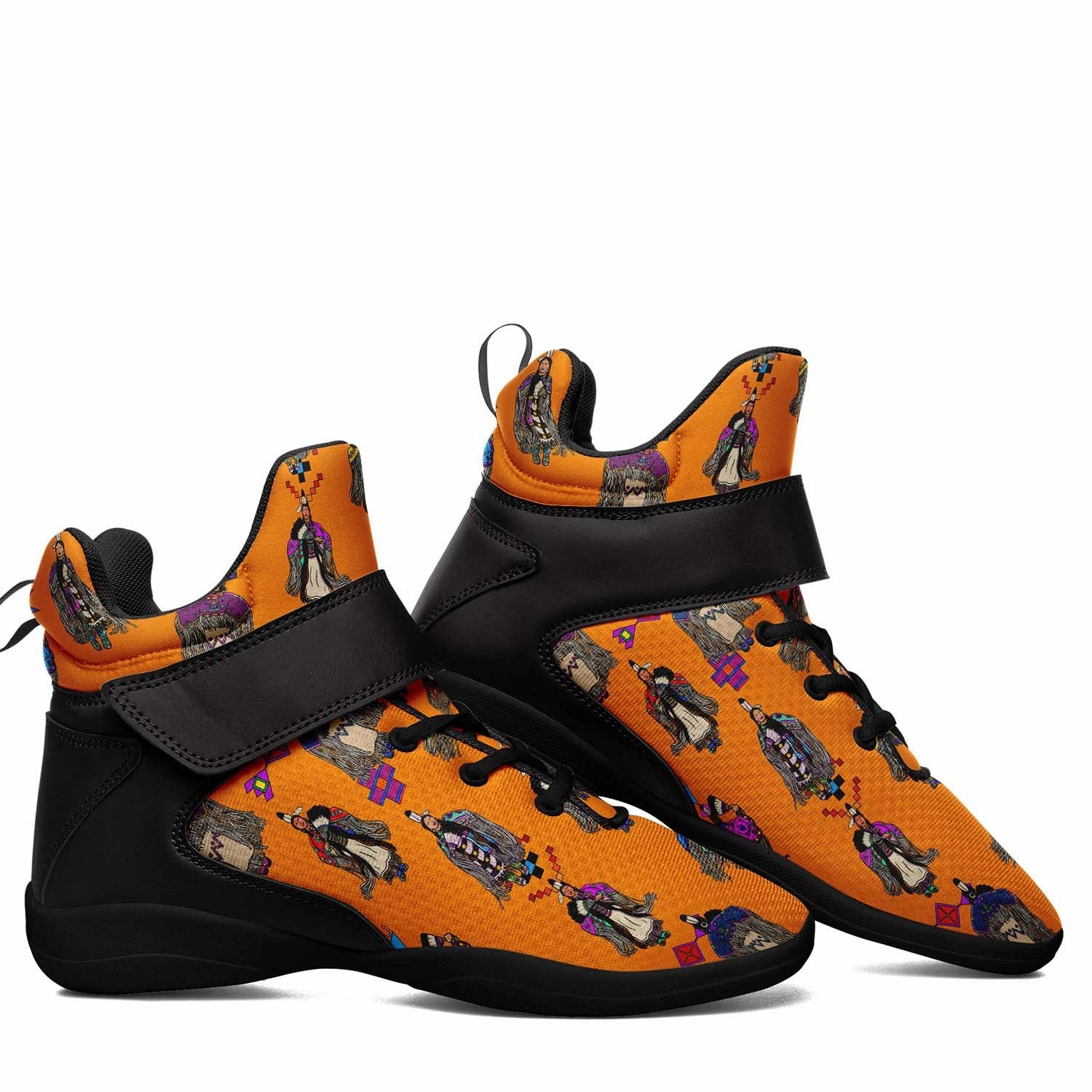 Women's Tradish Dancers Orange Ipottaa Basketball / Sport High Top Shoes - Black Sole Torsion Basketball Shoes