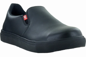 Work Boots For Walking Mellow Walk Womens Jessica EH PR Black Leather Skate-Inspired Work Shoes