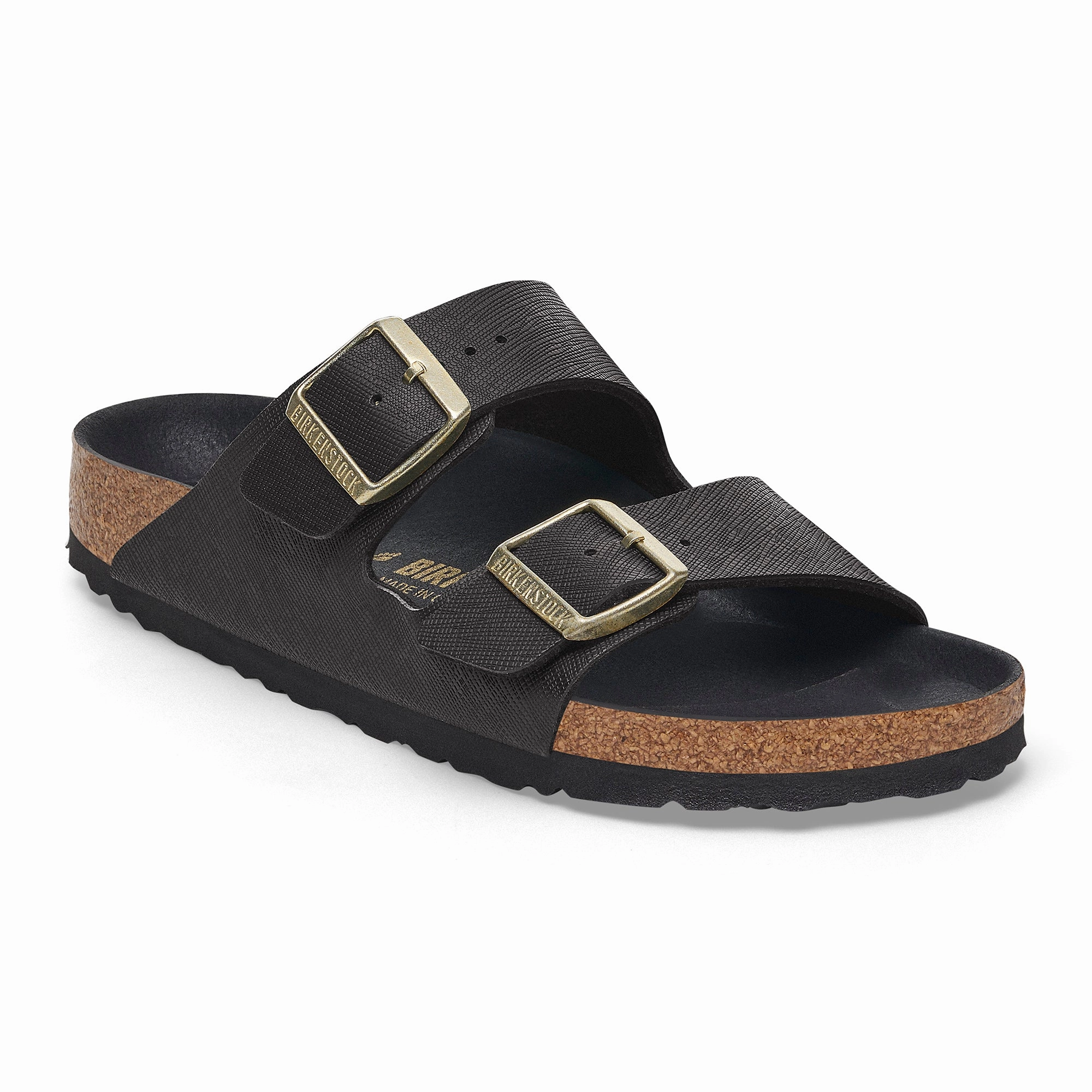 Lavender Birkenstock Arizona Hex saffiano black Birko-Flor