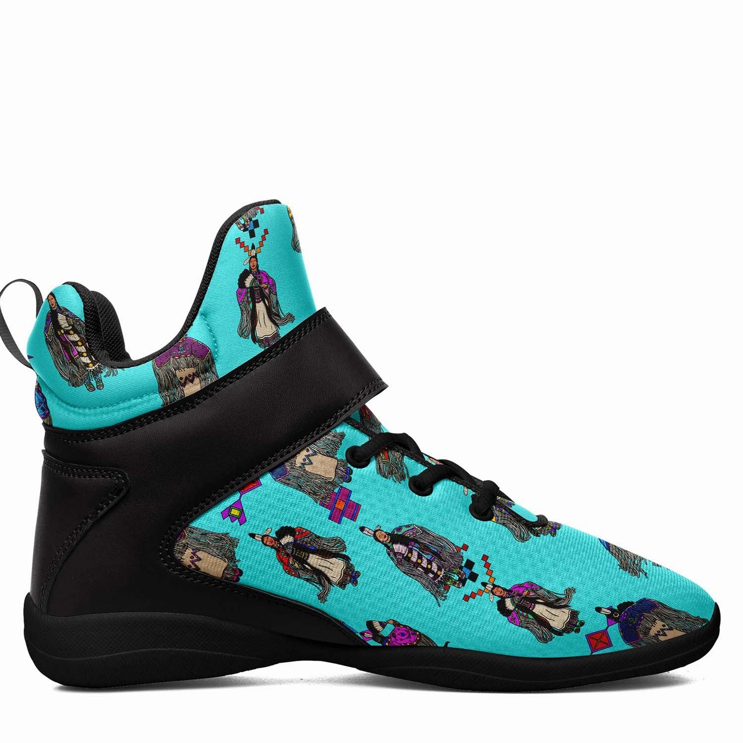 Women's Tradish Dancers Turquoise Ipottaa Basketball / Sport High Top Shoes - Black Sole Indiana Hoosiers Unisex Forum Low Basketball Shoes