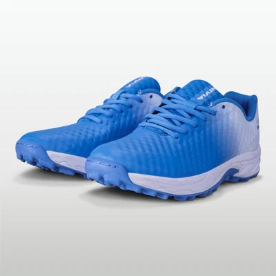 Shearling And Leather Trimmed Suede Ankle Boots Nivia Crick-1000 Cricket Shoes for Men (White/Sky)