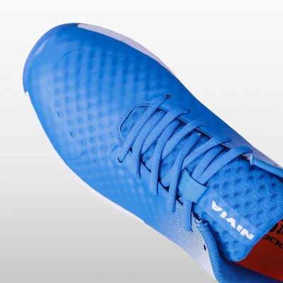 Side Split Ankle Boots Nivia Crick-1000 Cricket Shoes for Men (White/Sky)