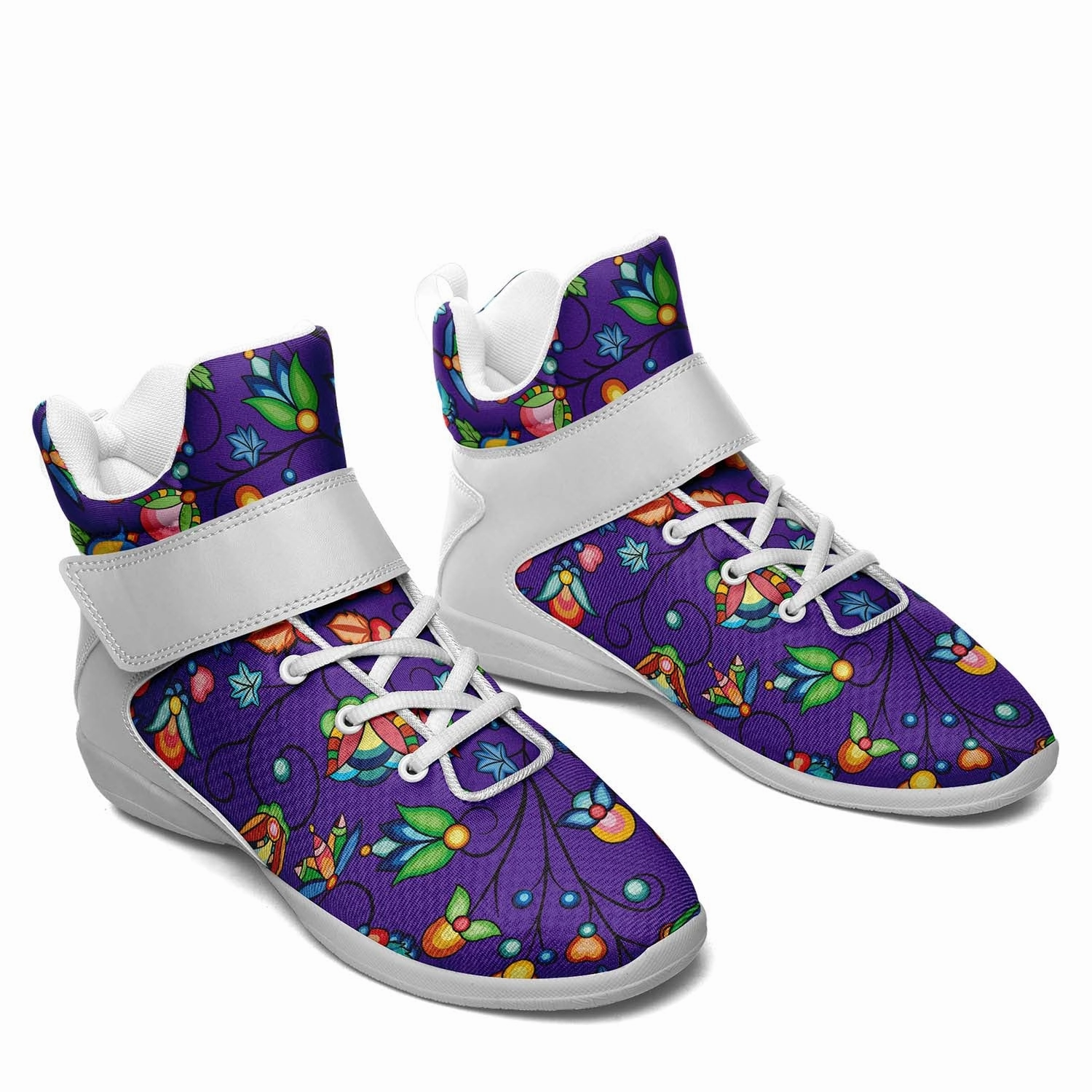 Prairie Plains Spirit Midnight Purple Ipottaa Basketball / Sport High Top Shoes - White Sole Question Mid Basketball Shoes