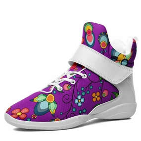 Floral Bounty Purple Leaves Ipottaa Basketball / Sport High Top Shoes - White Sole Westbrook One Take Basketball Shoes