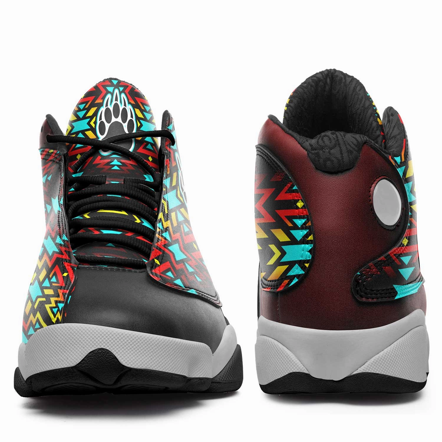 Fire Colors and Turquoise Bearpaw Isstsokini Basketball Shoes Brandon Jennings