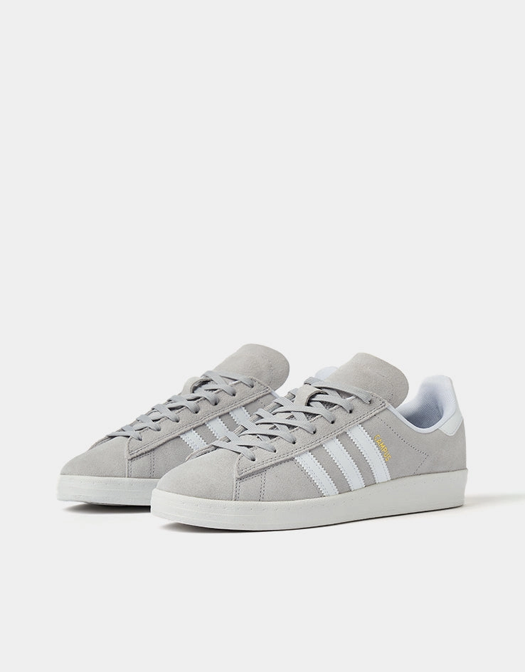 Vulc Mid Skate Shoes adidas Campus ADV Skate Shoes - Grey/Cloud White/Gold Metallic