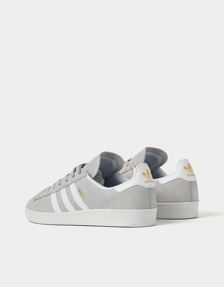 Pure Winterized Skate Shoes adidas Campus ADV Skate Shoes - Grey/Cloud White/Gold Metallic