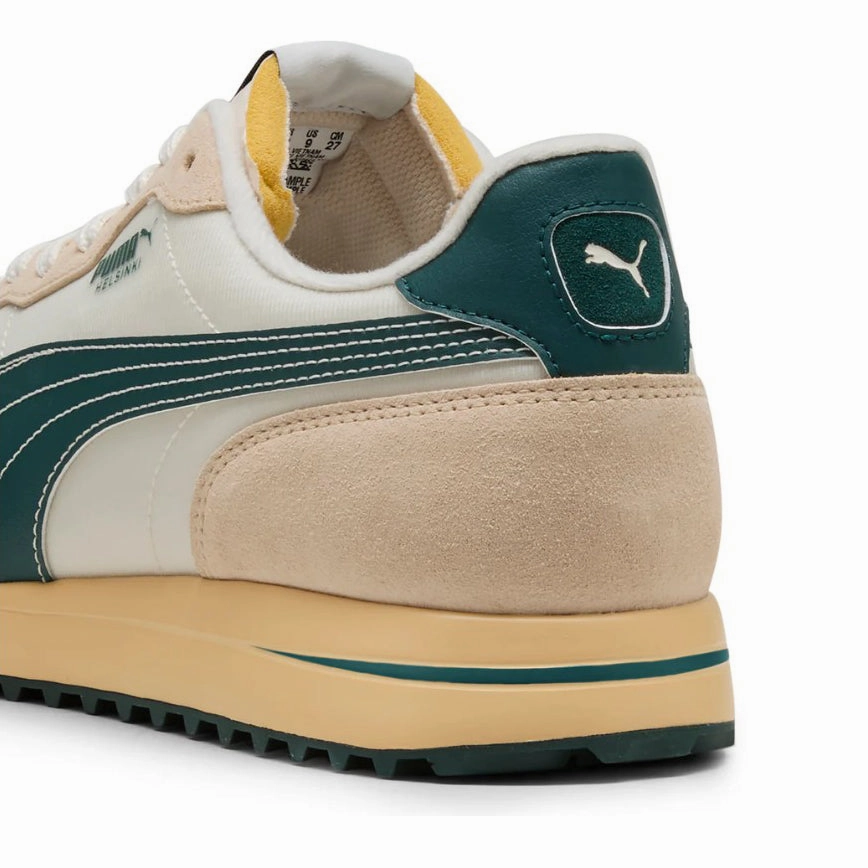 Cool Golf Shoes Puma Helsinki G Spikeless Golf Shoes - Frosted Ivory/Green Terrain/Light Straw