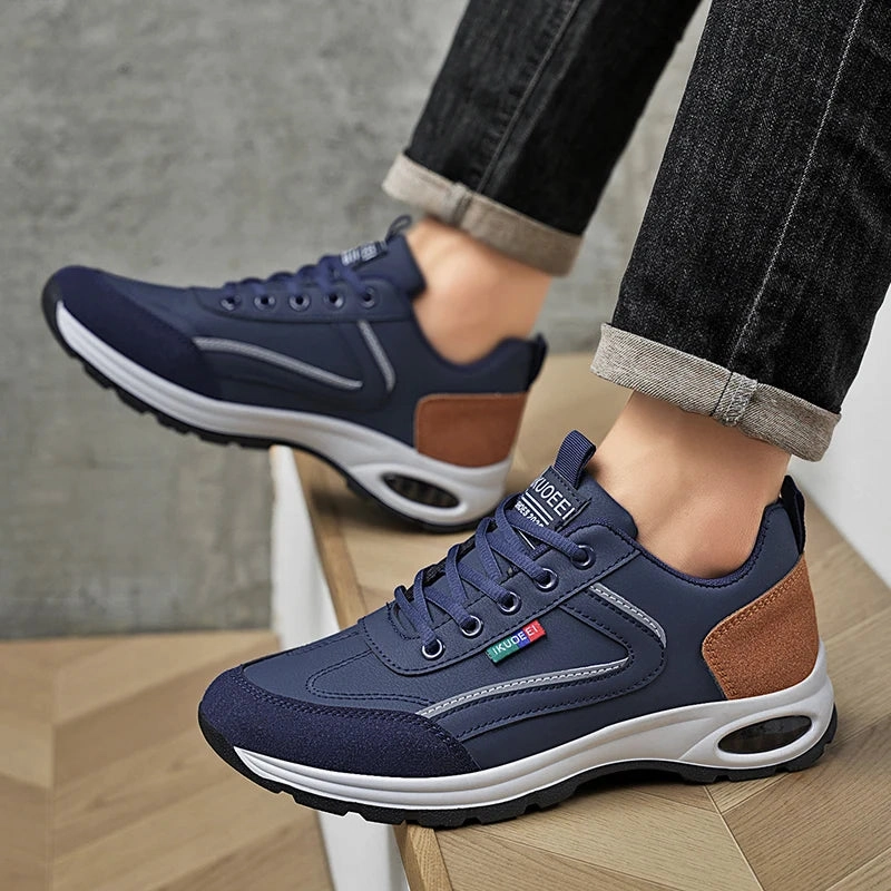 Men's Leather Sneakers for Running & Jogging Comfortable Platform Sneakers