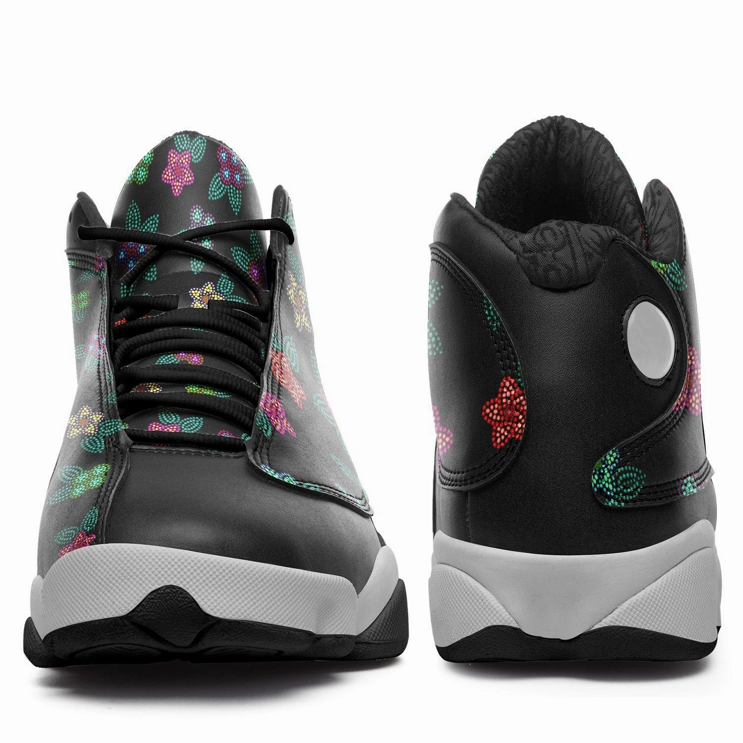 Christmas Basketball Shoes Berry Flowers Black Isstsokini