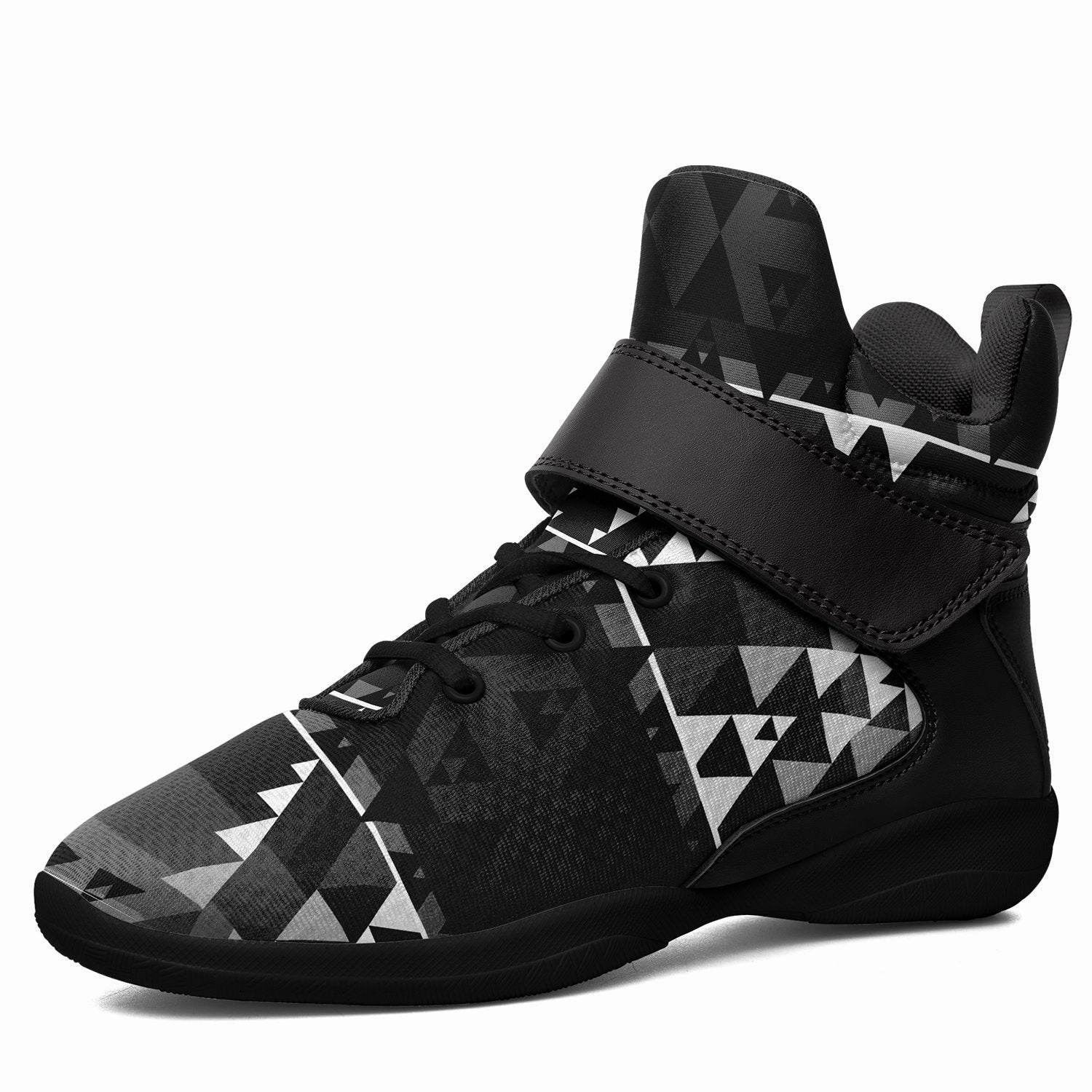 Top Performance Basketball Shoes Writing on Stone Black and White Ipottaa Basketball / Sport High Top Shoes - Black Sole