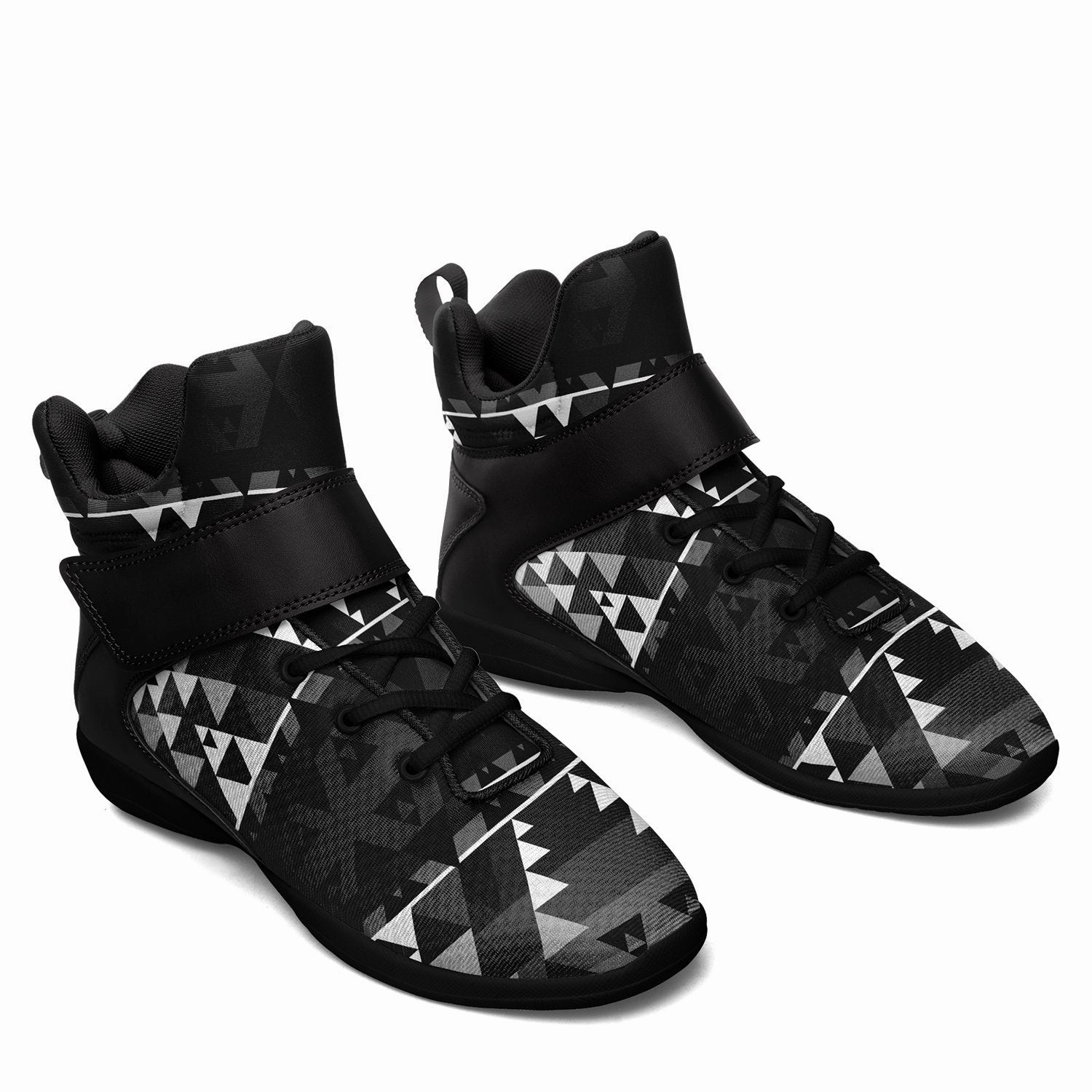 Best Basketball Shoes For Outdoor Concrete Writing on Stone Black and White Ipottaa Basketball / Sport High Top Shoes - Black Sole