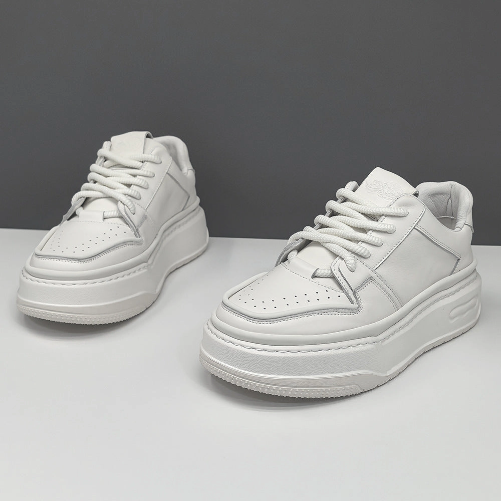 Men Minimalism Breathable Leather Thick Soled Casual Sneakers Monarch Sneakers