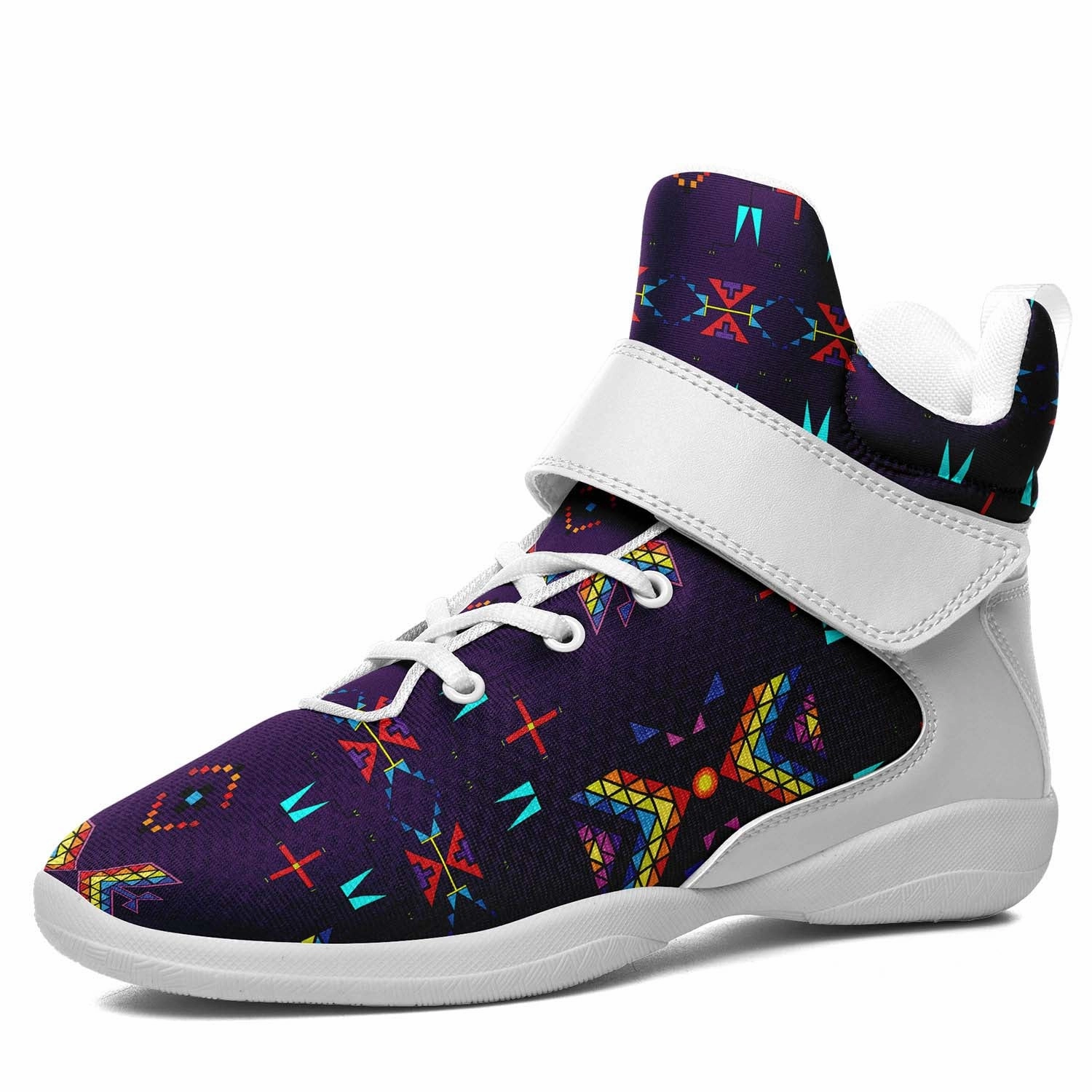 Basketball Shoes Lebron 9 Rainy Chief Rainbow Dark Purple Ipottaa Basketball / Sport High Top Shoes - White Sole