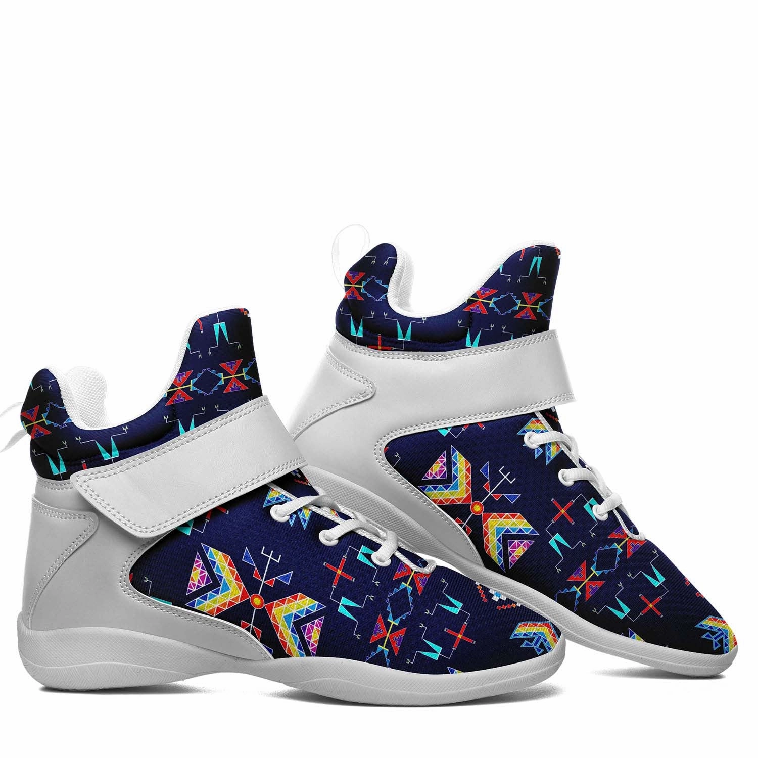 Girls Basketball Shoes Rainy Chief Rainbow Night Lake Ipottaa Basketball / Sport High Top Shoes - White Sole