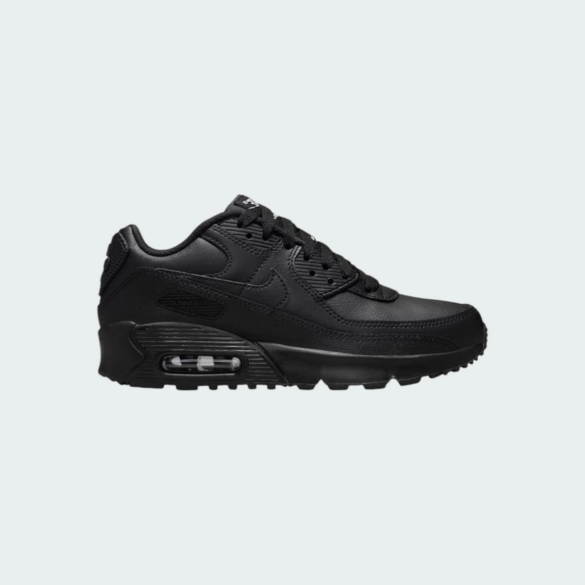 Nike Air Max 90 Juniors Triple Black Leather Trainers HF6358 001 Nike Jumpman Shoes