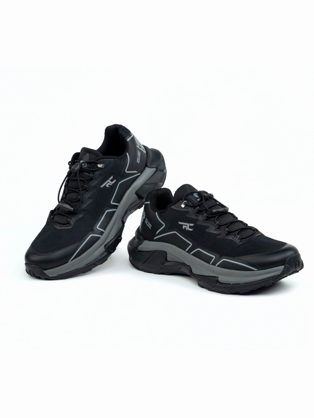 Red Chief Sports Black-Gray Running Shoes For Men R1701 F020 Run On Clouds Running Shoes